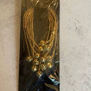 Department 56 Gold Tinsel Bell Dangles Tree Ornaments Christmas Set Of 6 1999